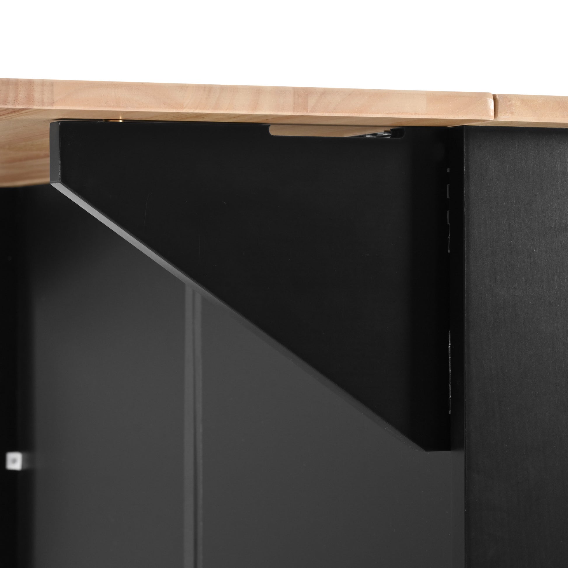 K&K Kitchen Island With Drop Leaf, Kitchen Storage Cart With 3 Tier Pull Out Cabinet Organizer, Internal Storage Rack, Rolling Kitchen Cart On Wheels With Towel Rack, 2 Drawers, For Kitchen, Black Black Brown Kitchen Classic,Farmhouse,Luxury,Modern