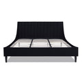 Aspen Vertical Tufted Headboard Platform Bed Set, King, Anthracite Black Velvet Box Spring Not Required King Anthracite Wood Foam Velvet Velvet