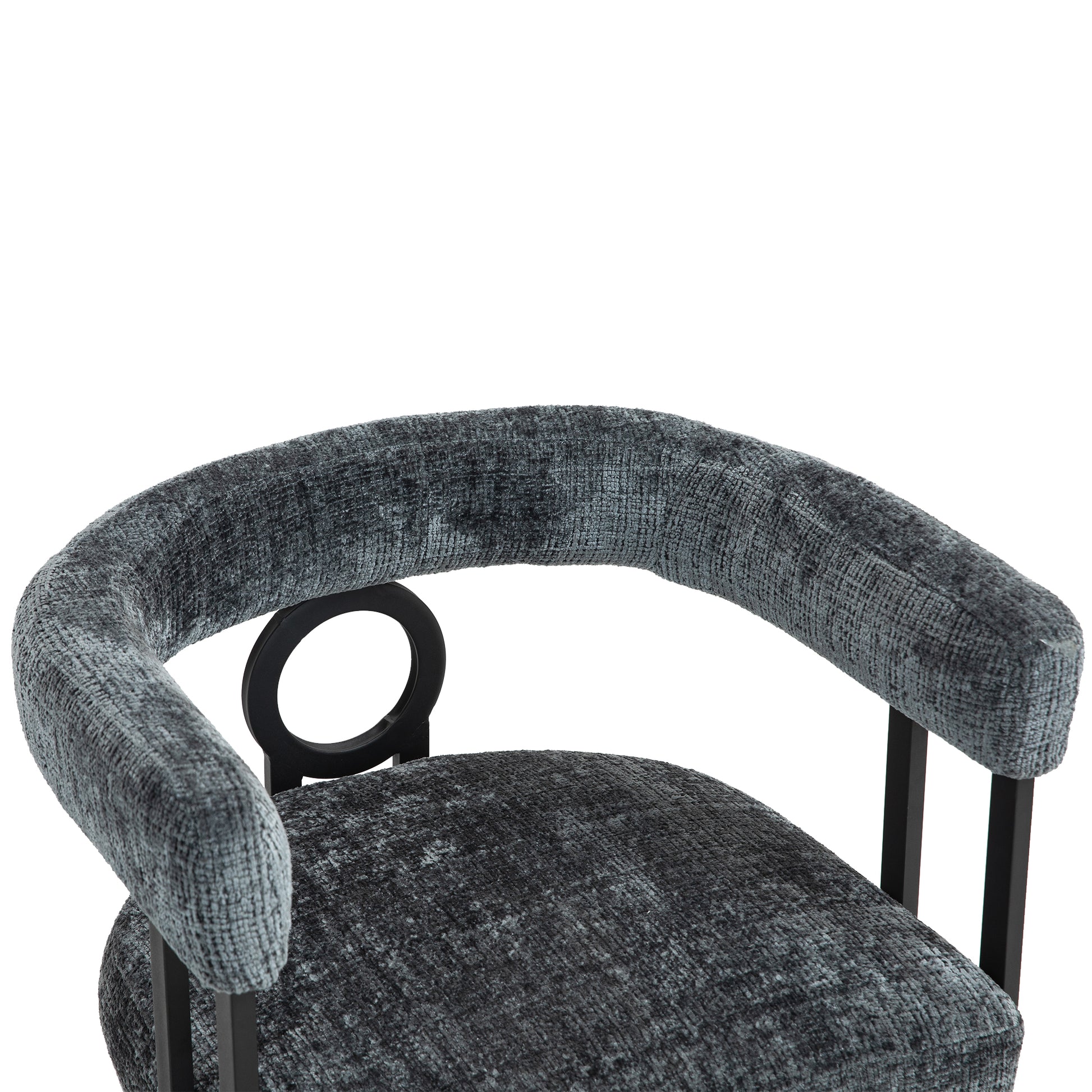 Coolmore Contemporary Designed Chenille Fabric Upholstered Accent Dining Chair Barrel Side Chairs Kitchen Armchair For Living Room Set Of 1 Gray Chenille Gray Primary Living Space Foam Chenille