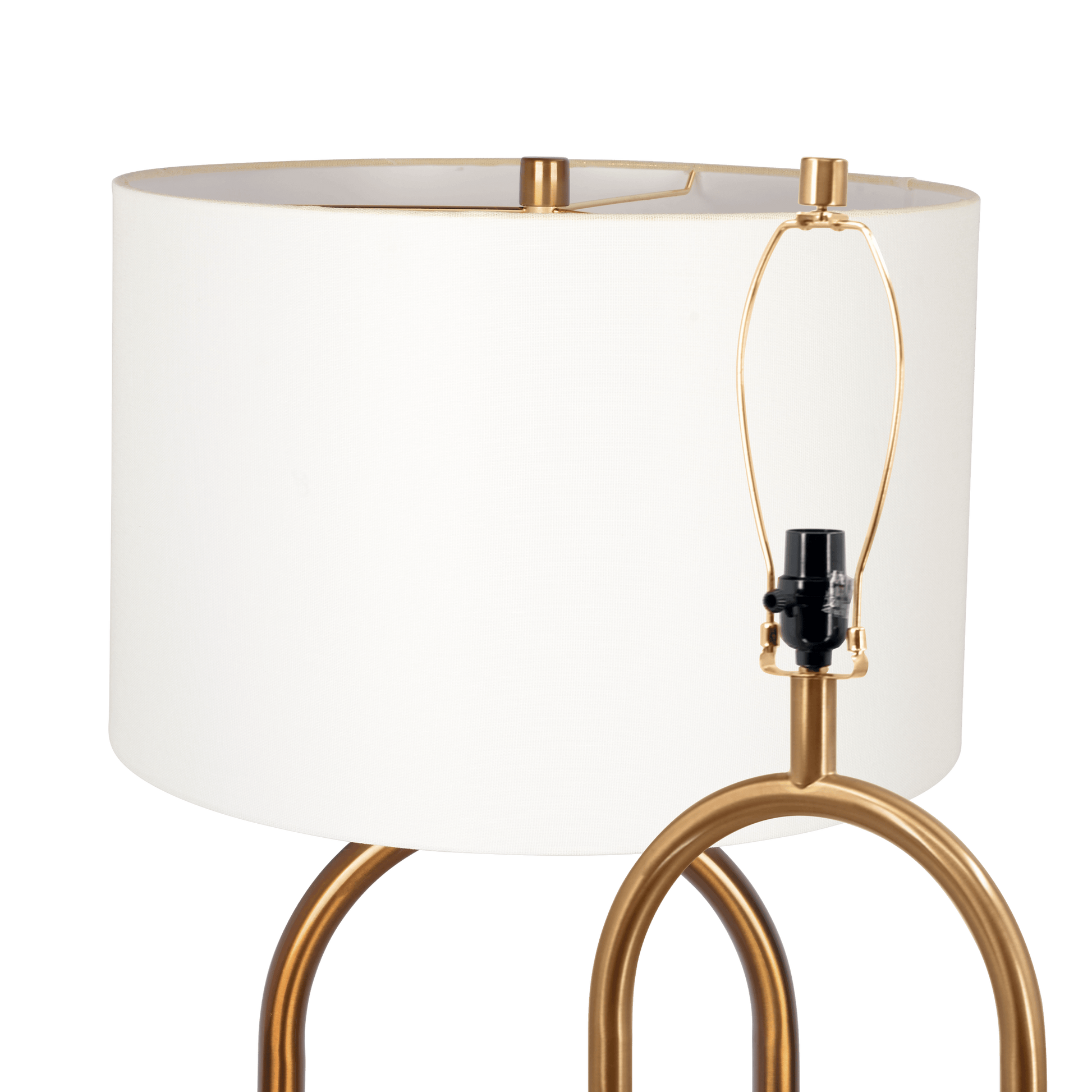 Vivid Brass Ring Base Floor Lamp With Large White Drum Shade Antique Brass,White Table&Floor Lamps Brass