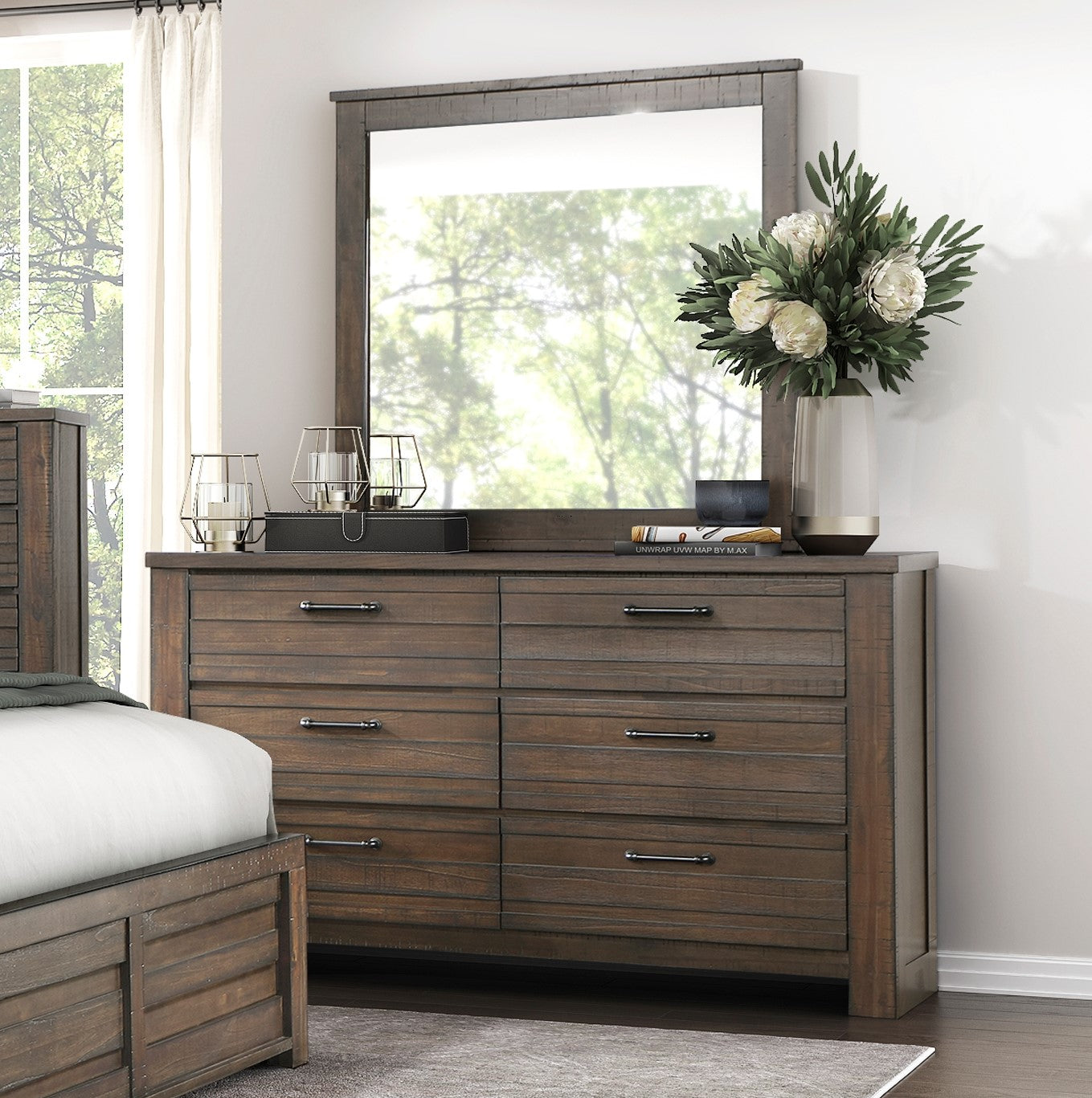 Rustic Style 1Pc Dark Brown Dresser Of 6X Drawers Black Metal Hardware Wooden Bedroom Furniture Dark Brown Bedroom Industrial,Rustic Wood Rustic Style 1Pc Dark Brown Dresser Of 6X Drawers Black Metal Hardware Wooden Bedroom Furniture Dark Brown Bedroom Industrial,Rustic Wood