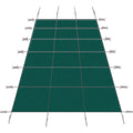 Inground Pool Safety Cover, 16X32Ft Rectangle Winter Safety Pool Cover For Inground Swimming Pools, Solid Safety Pool Covers, Triple Stitched For High Strength, Hardware Included,Green Mesh Green