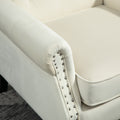 Coolmore Wood Frame Armchair, Modern Accent Chair Lounge Chair With Sturdy Wood Legs For Living Room Bedroom Beige Beige Primary Living Space Foam Velvet