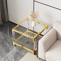 Modern Minimalist Style Gold Metal Frame With Acrylic Leg Coffee Table Cs 1195 1 Golden,Transparent Glass Acrylic