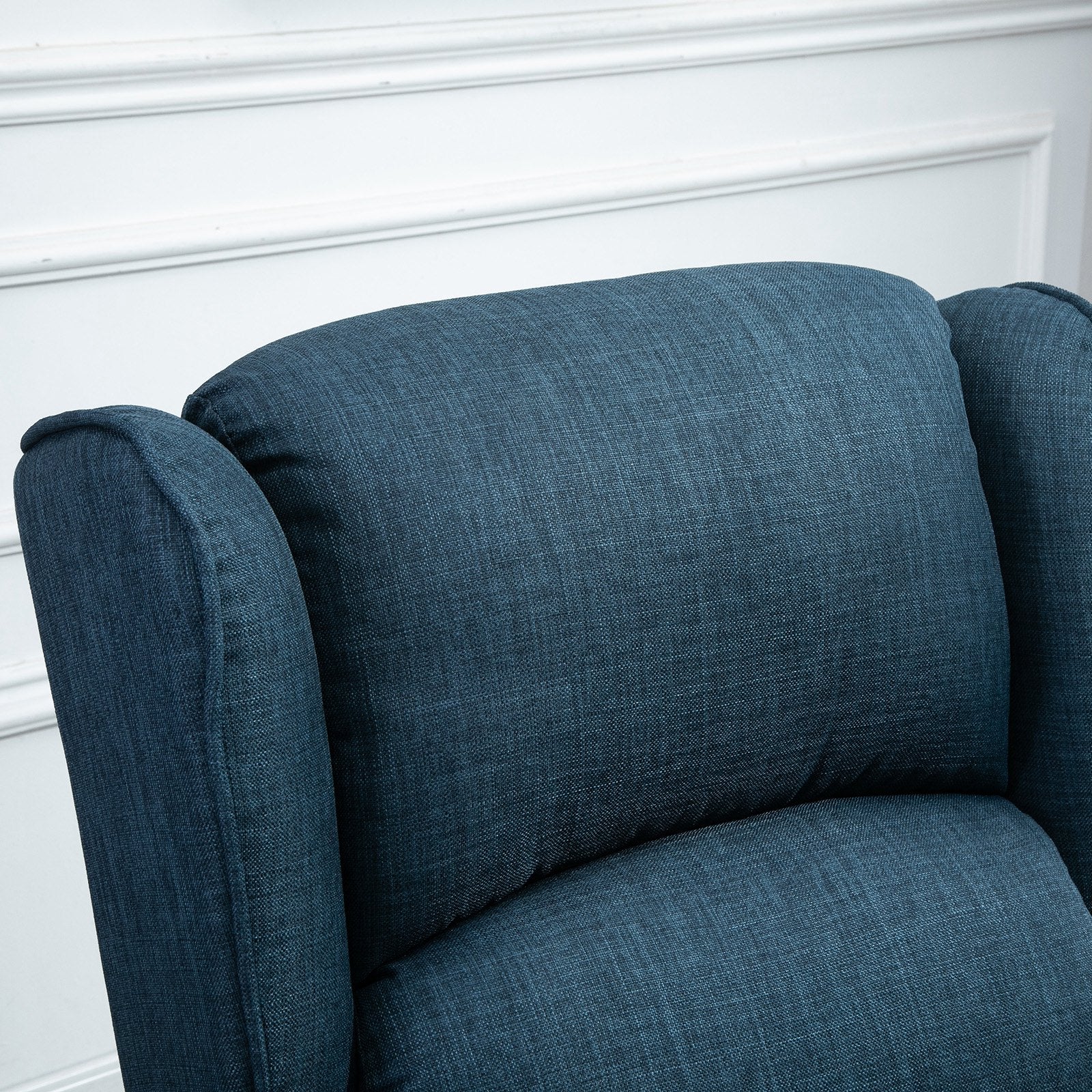 Homcom Massage Recliner Sofa With Heat Function, Remote Control, Blue Blue Polyester