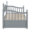 Wooden Twin Size Daybed With Twin Size Trundle, Extendable Daybed With Two Storage Drawers,Gray Expected Arrival Time:9.12 Twin Gray Wood