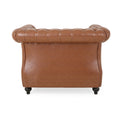 Comfy Arm Chair With Tufted Backmodern For Living Room, Bedroom And Study Brown Pu