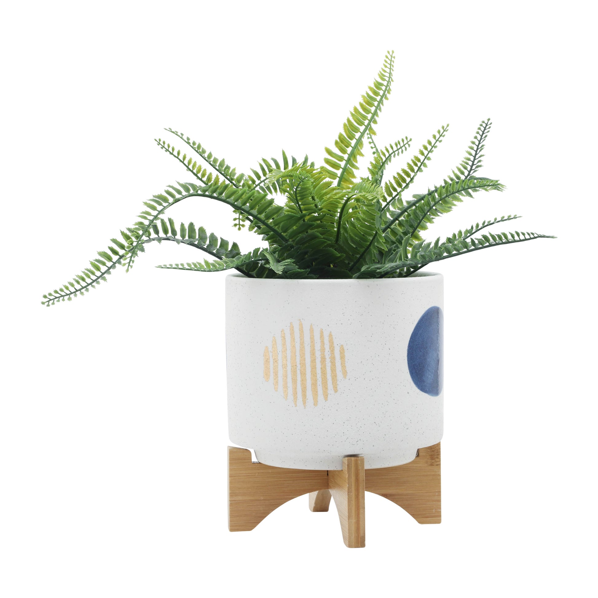 S 2 5 8" Funky Planter W Stand, White White Ceramic