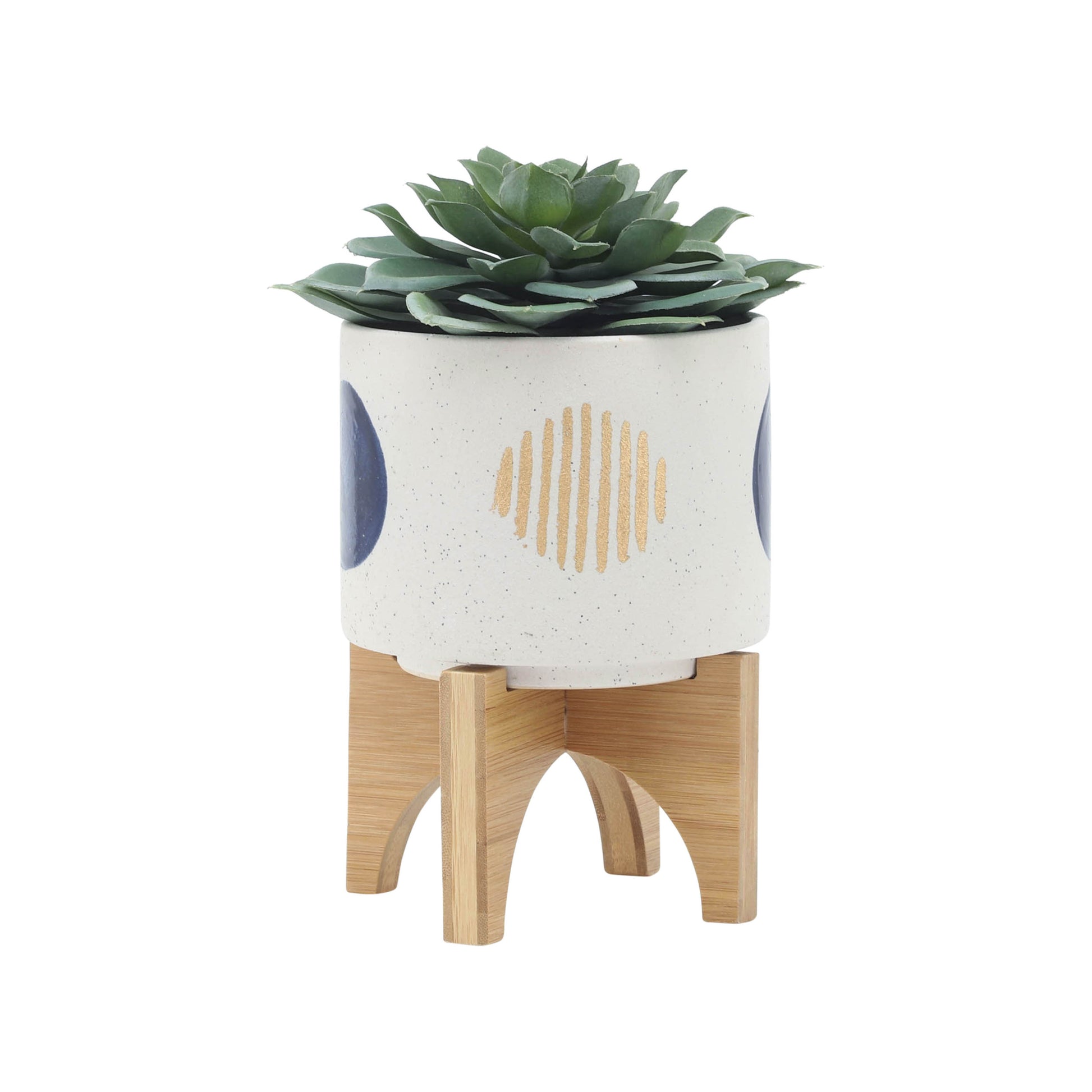 S 2 5 8" Funky Planter W Stand, White White Ceramic