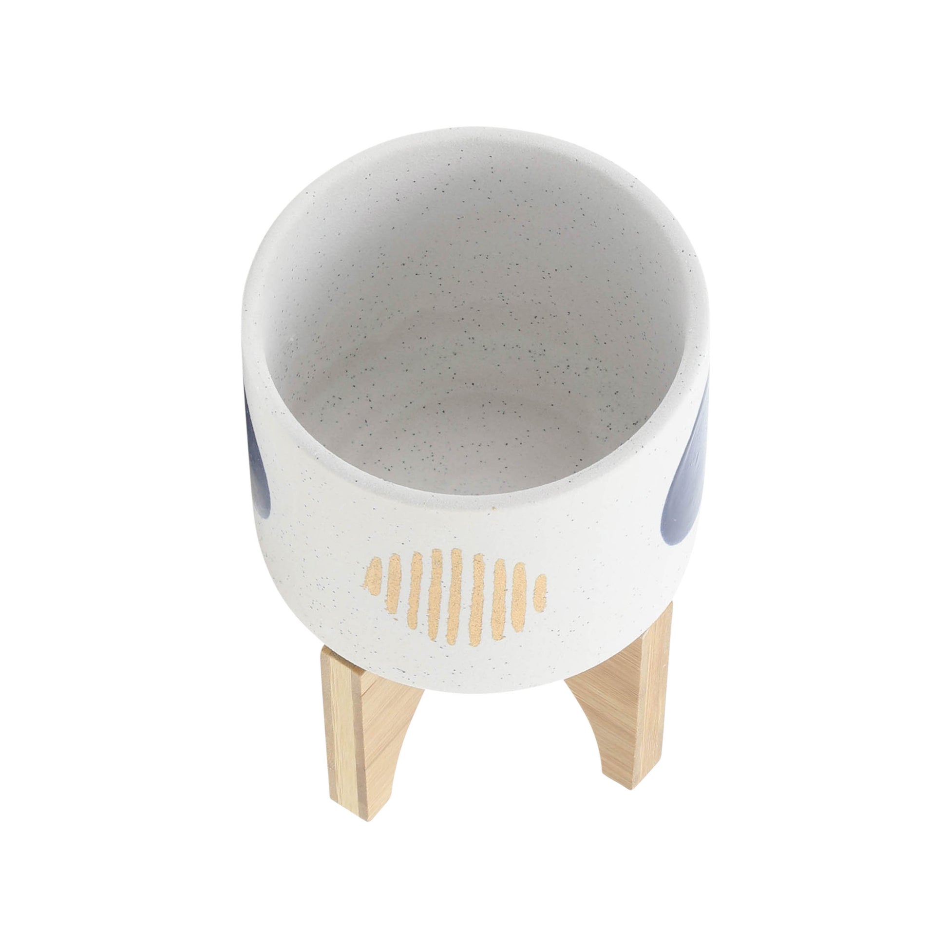 S 2 5 8" Funky Planter W Stand, White White Ceramic