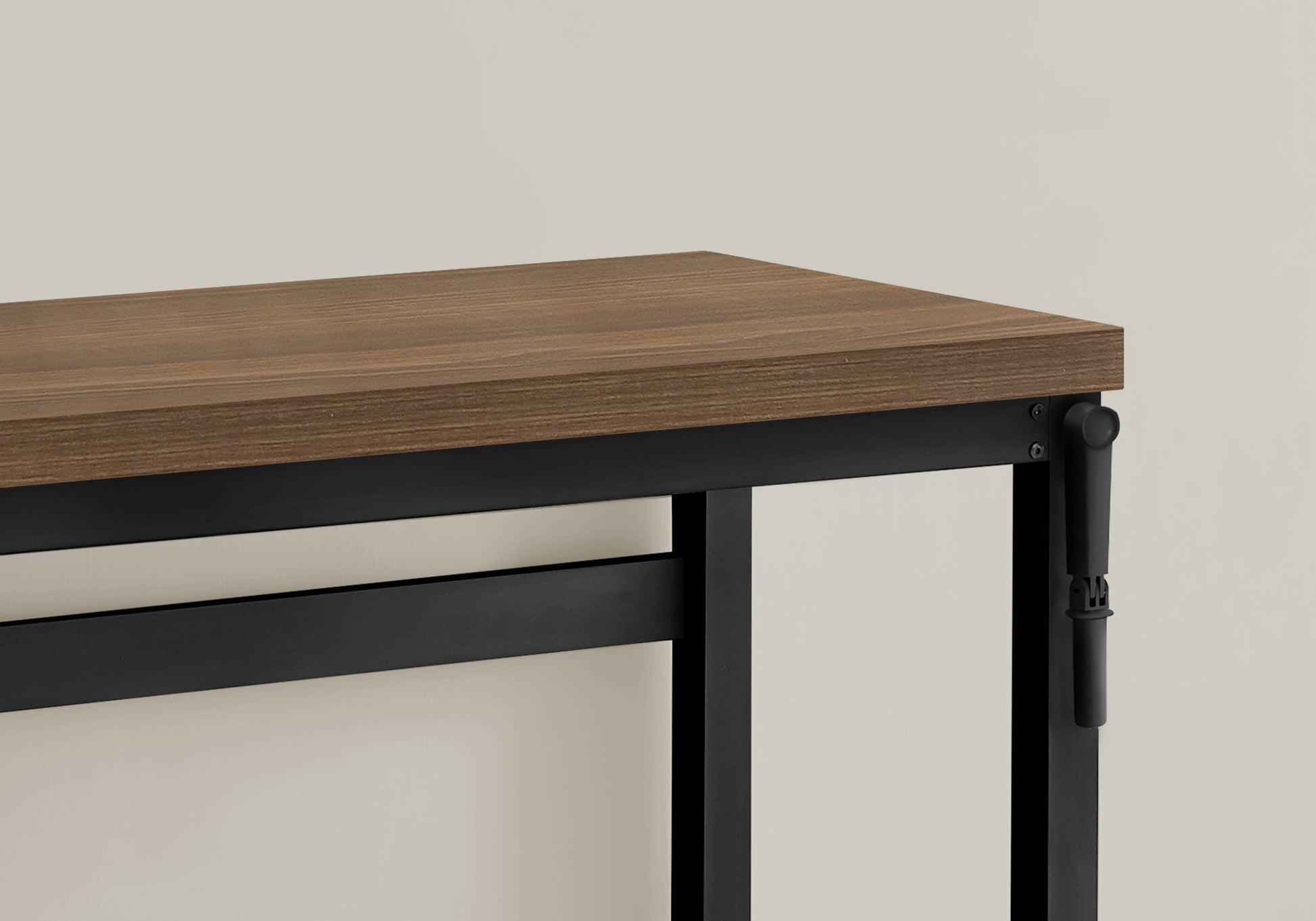 Computer Desk, Home Office, Standing, Adjustable, 48"L, Work, Laptop, Walnut Laminate, Black Metal, Contemporary, Modern Walnut Particle Board