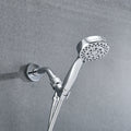 Polished Chrome Wall Mounted Handheld Shower Head With 5 Adjustable Settings And Hose Chrome Stainless Steel