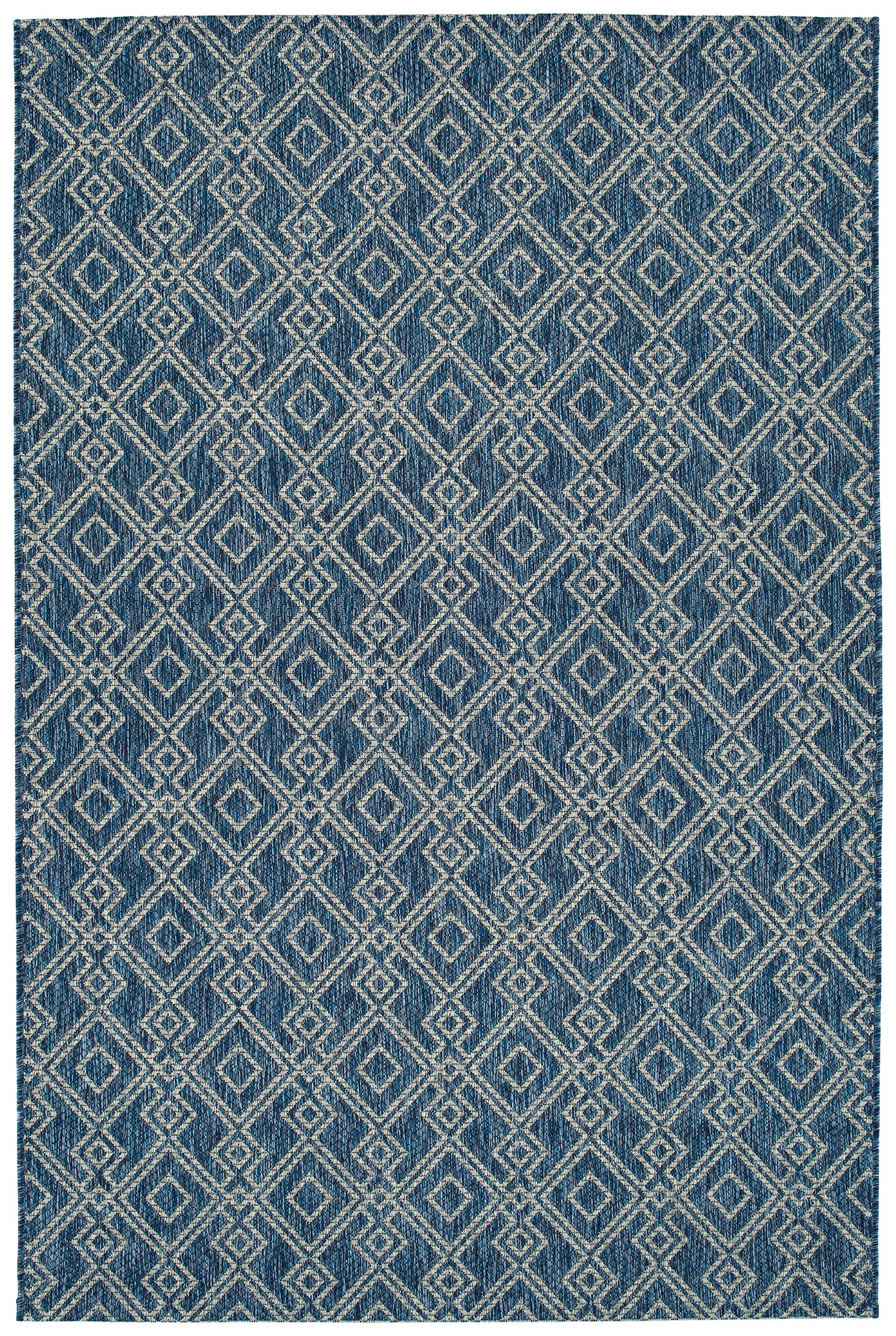 Modern, Geometric, Textured Cut Pile 5'3" X 7'6" Rectangle Area Rug Navy Polypropylene