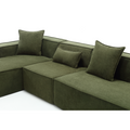 Modular Combination Living Room Sofa Set, Modern Minimalist Sofa, Free Installation Sofa, L Shaped, Italian Minimalist Tofu Block Sofa, Left Hand Facing,Terrycloth Fabric ,Green Green Polyester Primary Living Space Soft Modern Polyester 3 Seat
