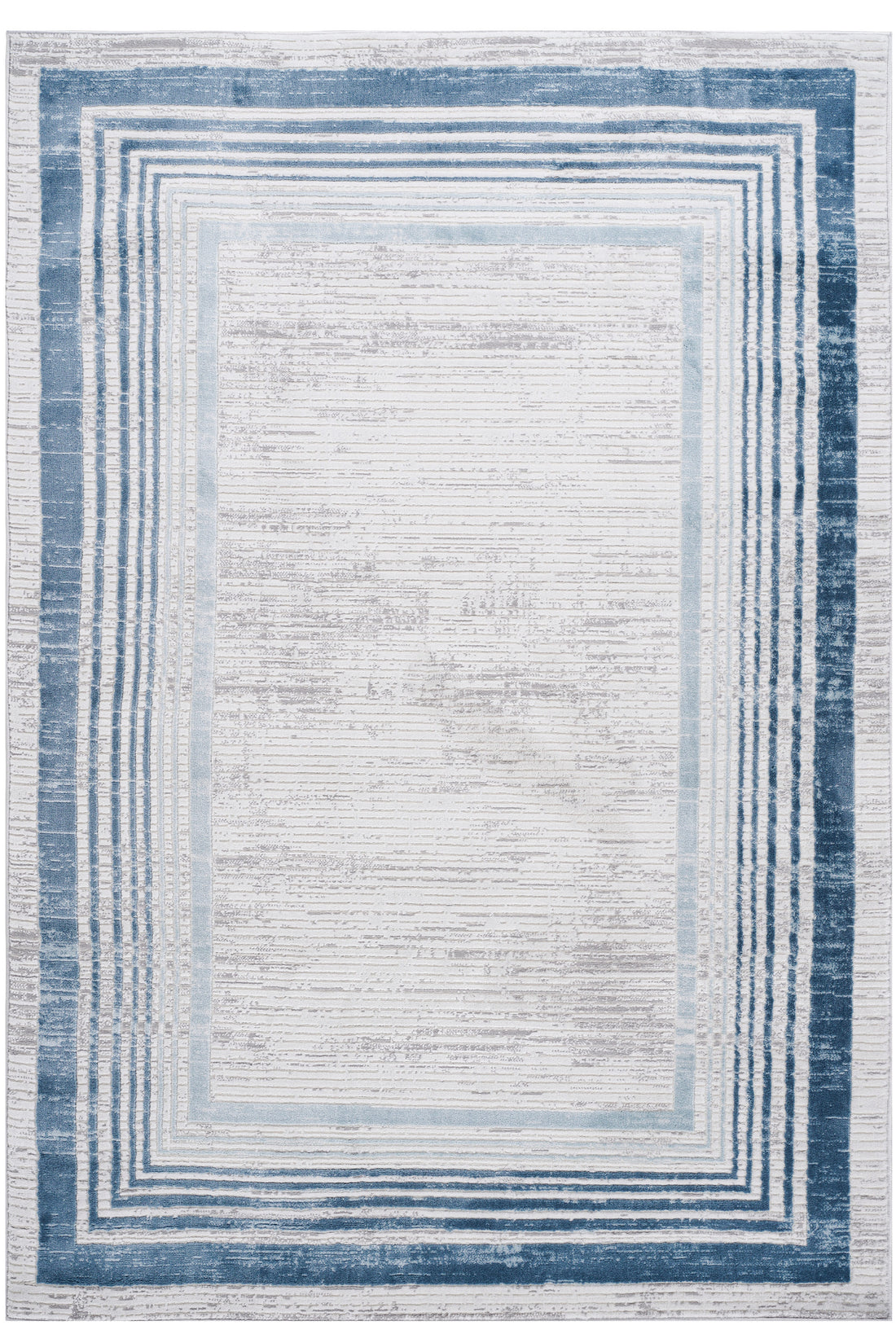 Naar Marfi Collection 2X3 Blue Ivory Bordered Non Shedding Living Room Bedroom Dining Home Office Stylish And Stain Resistant Area Rug Blue Polyester