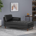 Chaise Lounge Black Pu