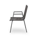 Outdoor Modern Aluminum Dining Chair With Rope Seat Set Of 2 , Gray And Dark Gray Dark Grey Aluminium