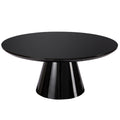 Modern Black Cone Coffee Table For Living Room, High Gloss Finish, 35.4In Diameter Black Desk And Hutch Primary Living Space Minimalist,Modern Freestanding Round Coffee & End Tables Glossy Round Mdf