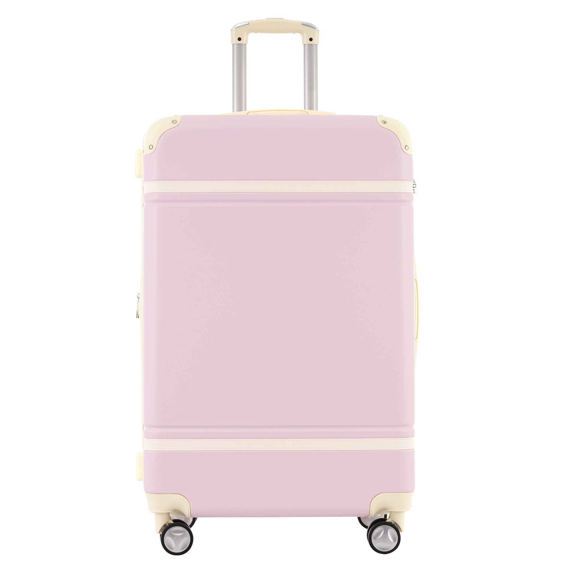 Hardshell Luggage Sets 4 Pieces 20" 24" 28" Luggages And Cosmetic Case Spinner Suitcase With Tsa Lock Lightweight Light Pink Abs