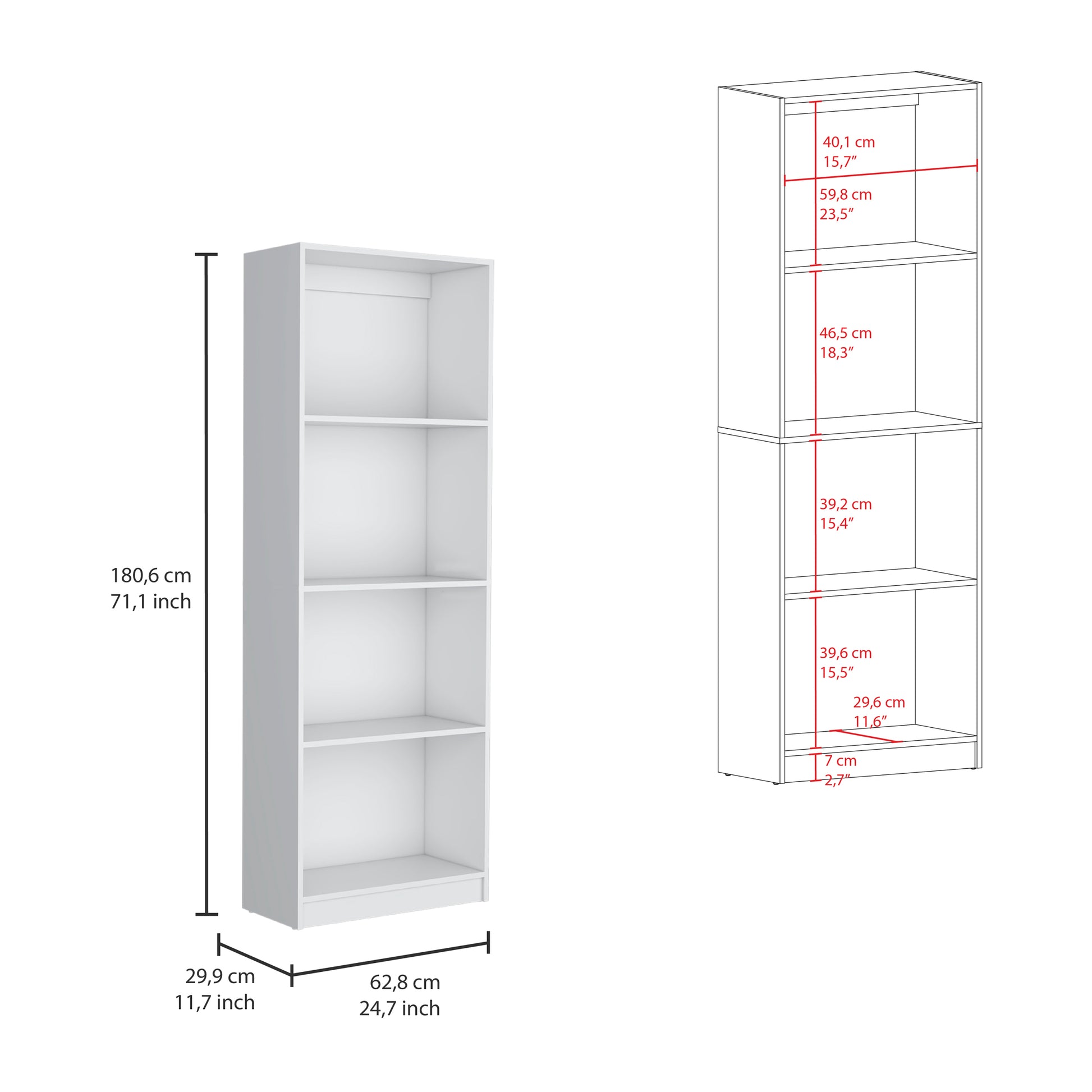 Aynor 3 Piece Home Bookcase Set, 74" Wide With 12 Shelves And 2 Door Cabinetliving Room Set White Freestanding 5 Or More Shelves Matte White White Office Open Storage Space Modern Particle Board