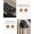 3 Piece Luggage Set With Tsa Lock & Double Spinner Wheels, Expandable Design For Large Storage,Champagne Black Abs