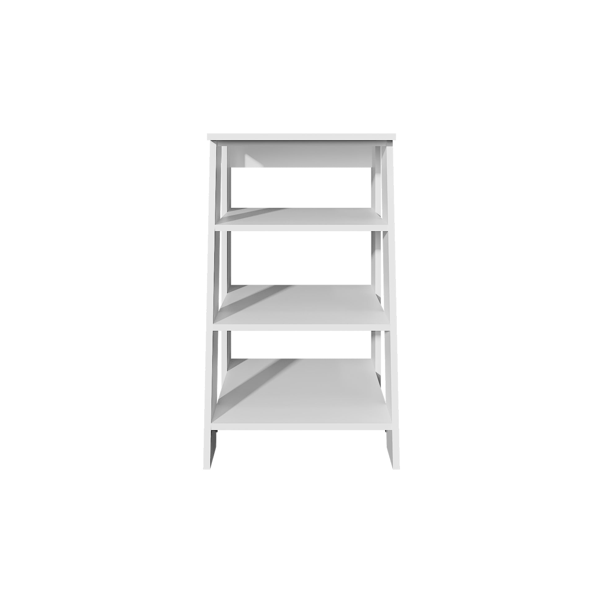 Bathbi 30" High 4 Tier Ladder Shelf Organizer For Bathroom, Side Table, Living Room In White White Particle Board