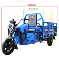 Electric Tricycles For Adult Transportation Pulling Goods, Multifunctional 3 Wheeled Elderly Household Vehicles, Tipping Bucket Electric Tricycle With Loading Car Hopper Beige Blue Abs Steel Q235