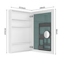 24'' W X 36'' H Surface Frameless Mirror Medicine Cabinet, Beveled Mirror Edges Bathroom Medicine Cabinet, Right Opening Door White Engineered Wood