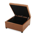 Carlsbad Pu Storage Ottoman Tan Wood Pu