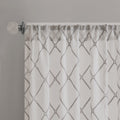 Diamond Sheer Window Curtain Panel Only 1 Pc Panel Off White Gray Polyester