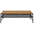 Oak And Black Coffee Table With Shelf Oak Primary Living Space Shelves Rectangular Solid Wood