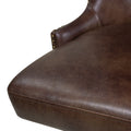 Holmes Tufted High Back 360 Swivel Counter Height Barstool, Mid Brown Faux Leather Brown Foam Faux Leather