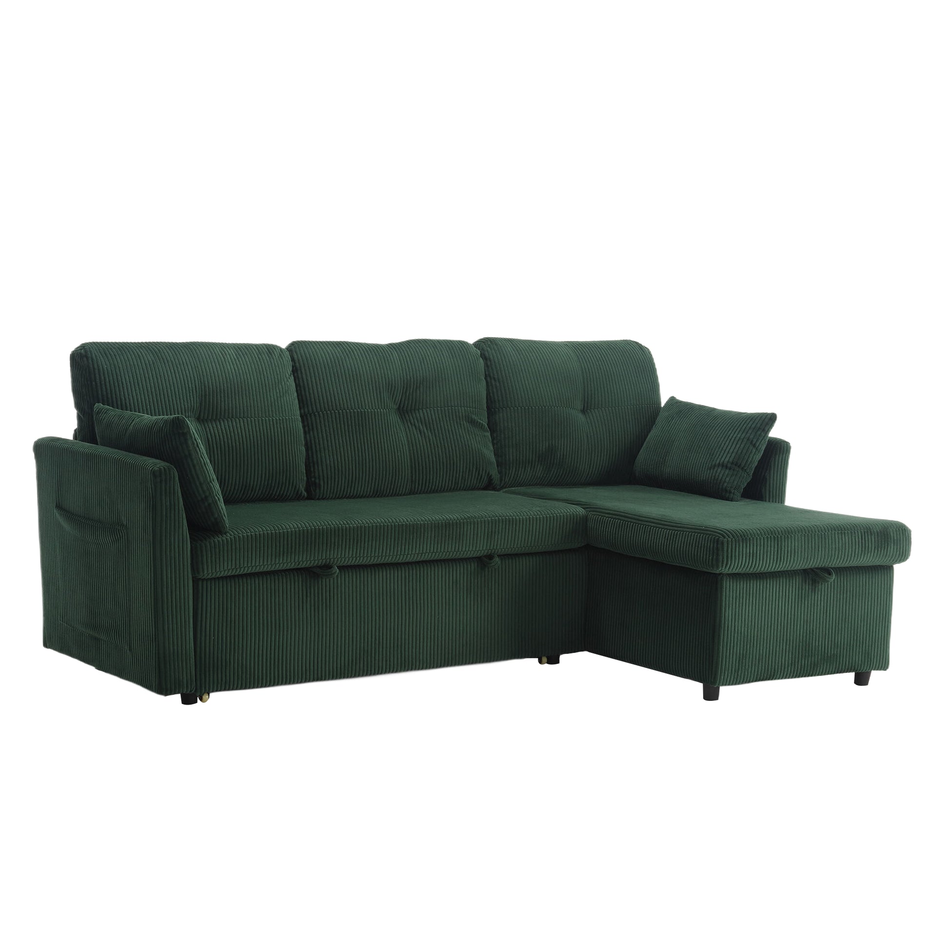United We Win Furniture, Modular L Shaped Sofa, Modular Long Sofa With Reversible Chaise Lounge, Sofa Bed, Sleeper Sofa, Modular Sofa Combination With Storage Seats. Emerald Velvet 4 Seat