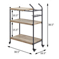 Oak And Sandy Black 2 Shelf Serving Cart - Oak