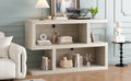 Retro Console Table With Symmetrical 2 Tier Open Shelf For Entryway And Living Room Natural Natural Mdf