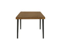 Walnut And Black Extendable Dining Table With 2 Leaf Walnut Black Seats 6 Dining Room Modern Rectangular Wood Metal