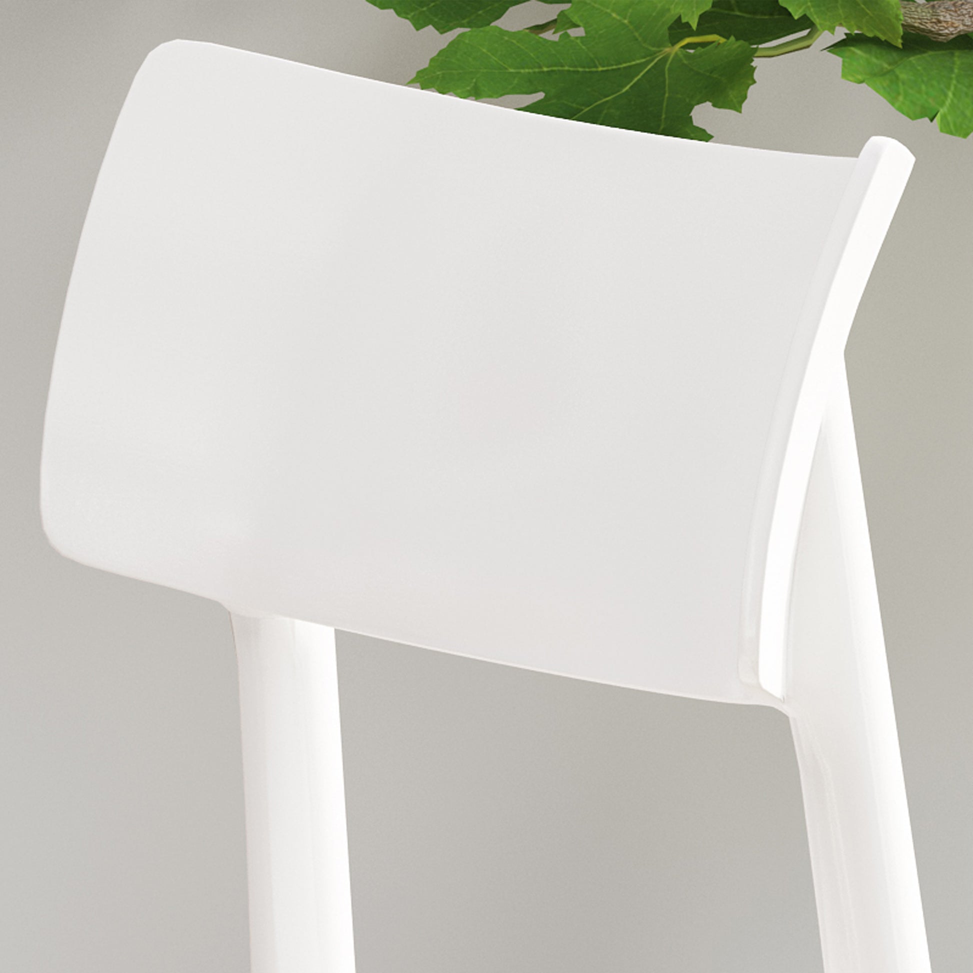 Plastic Dining Chair - White Polypropylene