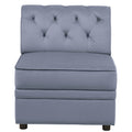 Grey Modular Armless Chair Grey Primary Living Space Luxury Pine Velvet