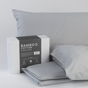 Bamboo Cotton Sheets Soft And Smooth With Viscose From Bamboo Light Grey Cal King Light Gray Cotton