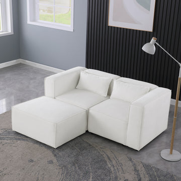 Modular Sofa Beige Chenille Fabric, Simple And Grand, The Seat And Back Is Very Soft. This Is Also A Knock Down Sofa Beige Chenille 3 Seat