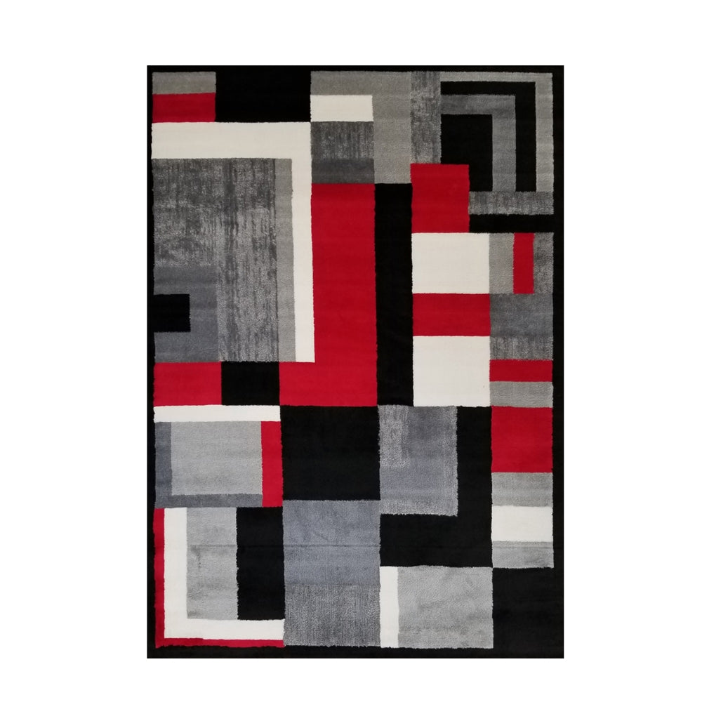 Jersey Area Rugs, Carpets For Livingroom, 5X7 Area Rugs ,3006 Black Grey Rectangle 5&7 Grey Contemporary Abstract Polypropylene