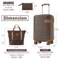 Luggage Sets 3 Piece Carry On Luggage 22X14X9 Airline Approved, Lightweight Hardshell Abs Suitcases With Wheels, 20 Inch, Brown Brown Abs