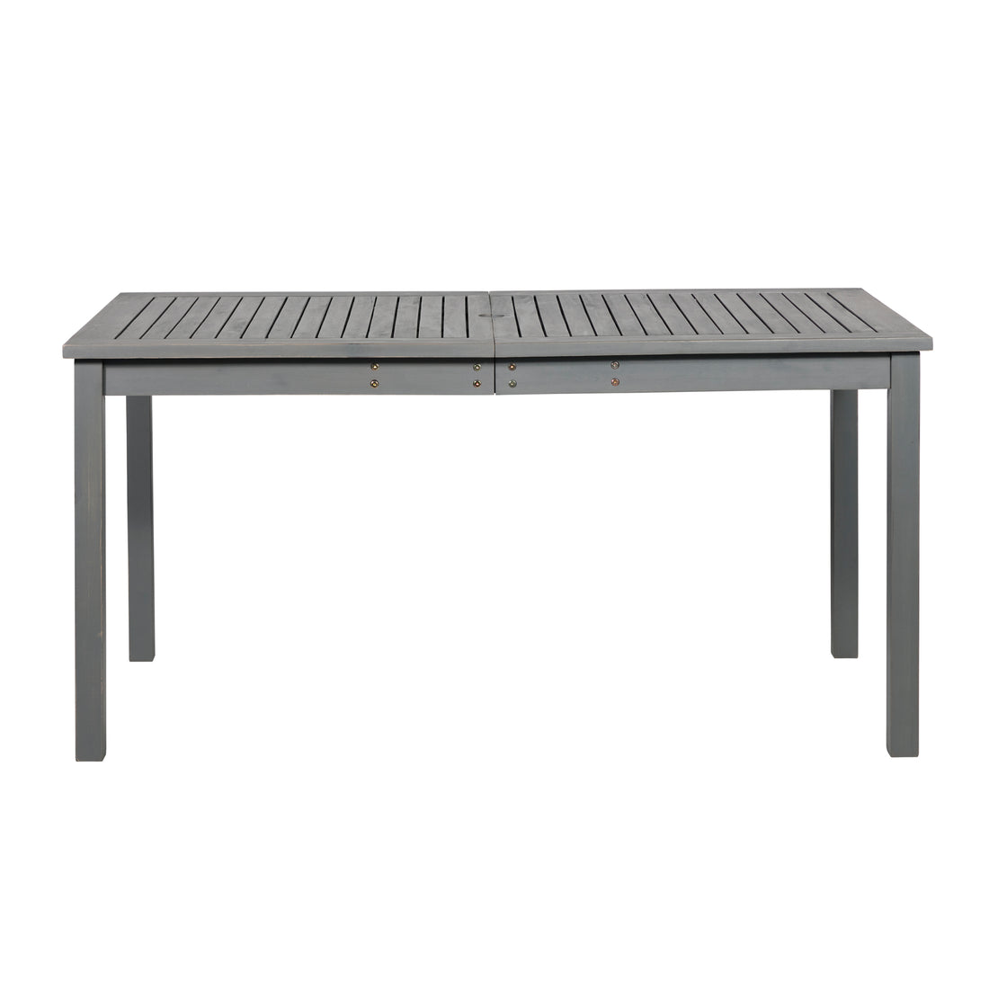 Contemporary Slat Top Acacia Wood Outdoor Dining Table Grey Wash Gray Wash Acacia Wood