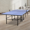 Table Tennis Table, 9Ft Foldable & Portable Ping Pong Table Set With Net For Indoor Outdoor Game Balls Sports Blue Foldable Mdf