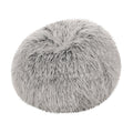 Hawley Silver Gray Faux Fur 3 Foot Bean Bag, Silver Gray Gray Faux Fur