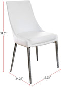 Contemporary Style Set Of 2Pcs Dining Chairs Whitesilver Finish Metal Legs Side Chair Dining Room Furniture White Dining Room Contemporary,Modern Dining Chairs Solid Back Set Of 2 Faux Leather,Metal