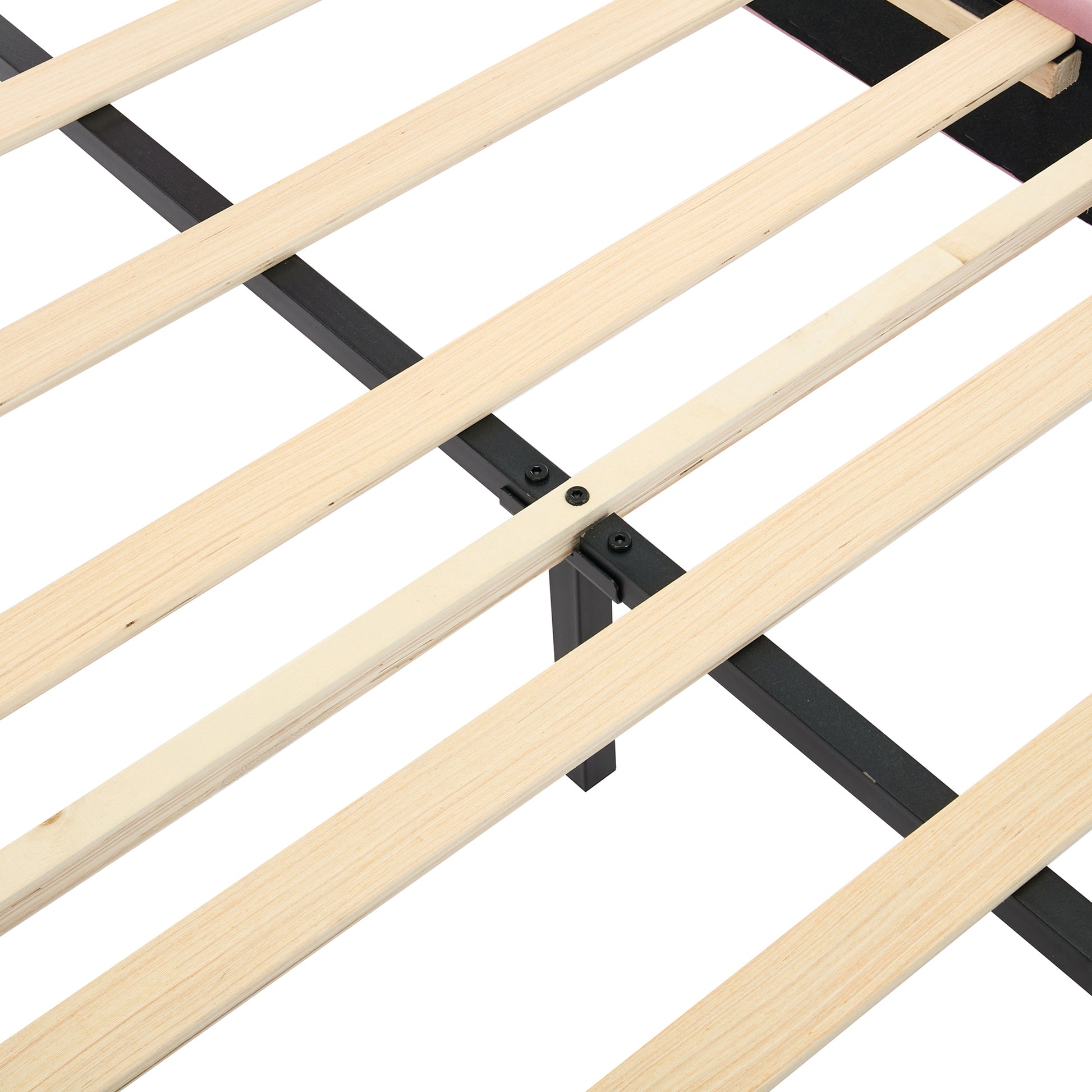 Twin Size Upholstered Bed Frame With Led Lights,Modern Velvet Platform Bed With Tufted Headboard,Pink Twin Pink Velvet