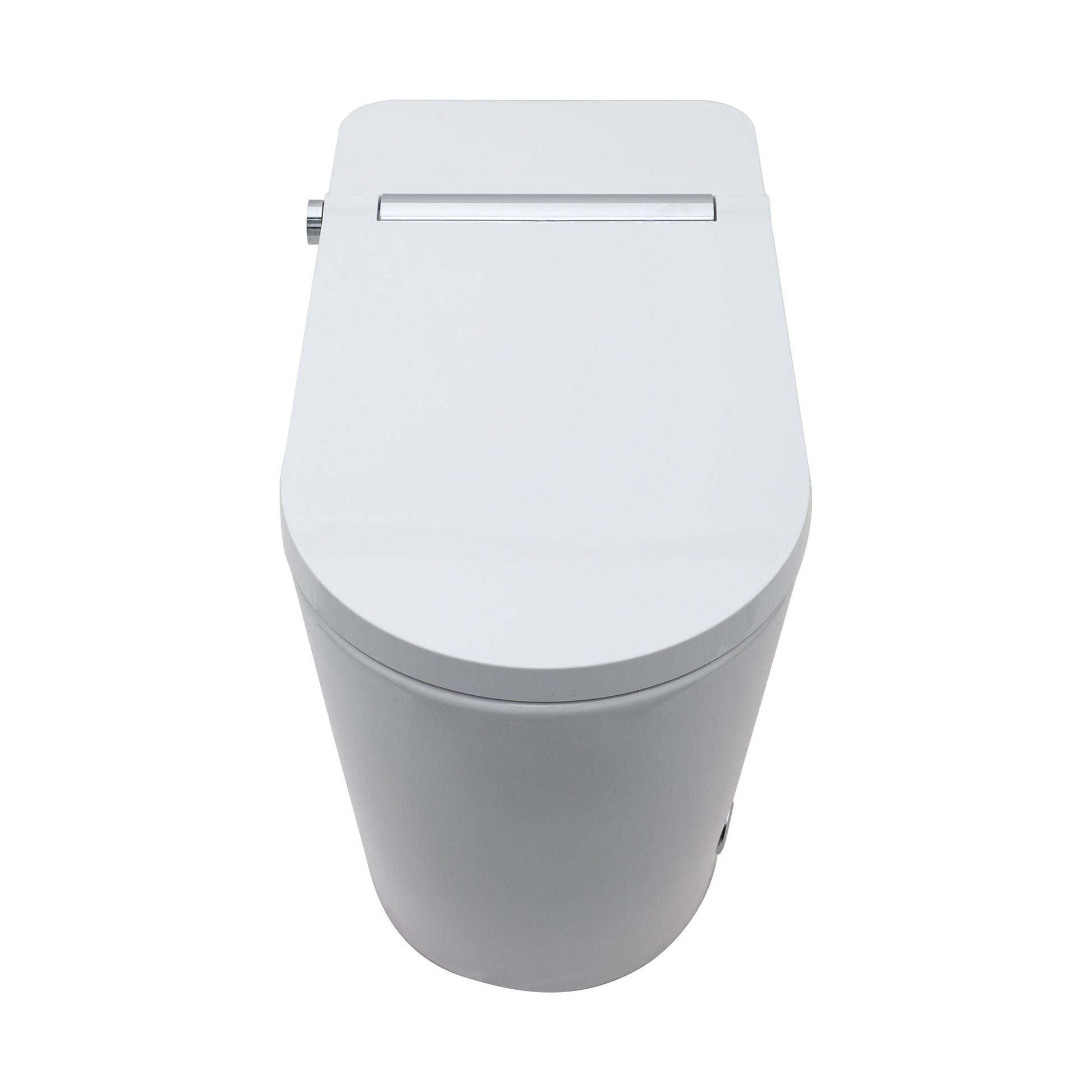 Smart Toilet With Bidet Built In, Auto Open & Close, Elongated Heated Seat, Foot Sensor Flush, Led Display, Warm Water Wash, Dryer, Night Light White Ceramic