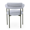 Upholstered Armchair Dining Chairs With Metal Legs Set Of 2 ,Grey Grey Fabric Metal