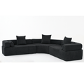 Arrived Oversized Combination Sofa,Curved Sofa,Upholstered 4 Seater Couch For Living Room, Modern Modular 3 Piece Free Combination, Semicircular Modular Sofaboucle, Black Black Polyester Primary Living Space Soft Tight Back Modern Square Arms Foam